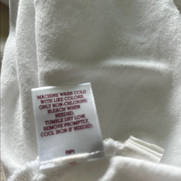 SO Shoulder Tank Top White and Navy Embroidered Detailing Size Large - Picture 9 of 9